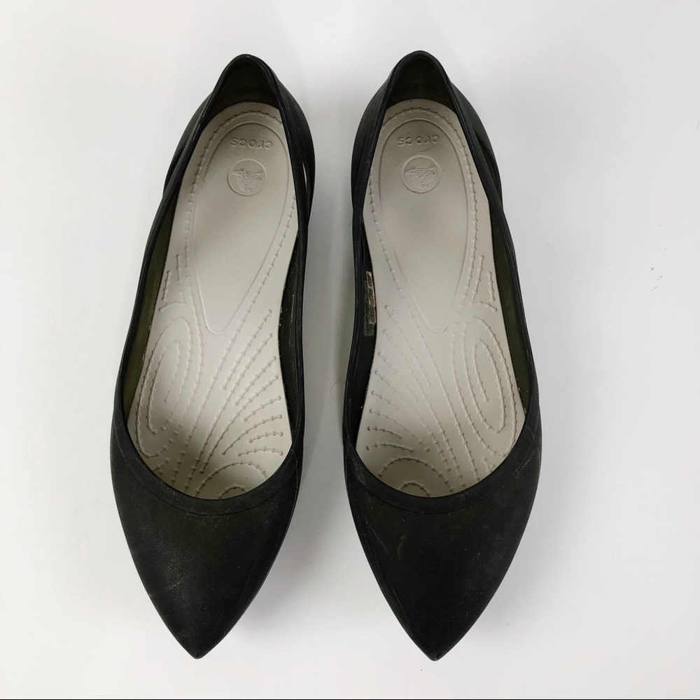 Crocs Pointed Toe Flats Black 9